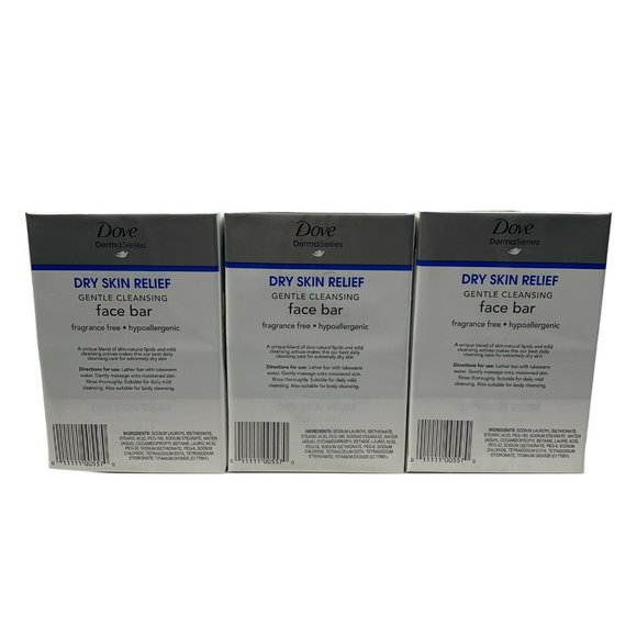 3X Dove Derma Series Cleansing Bar 2ct New - Picture 3 of 4